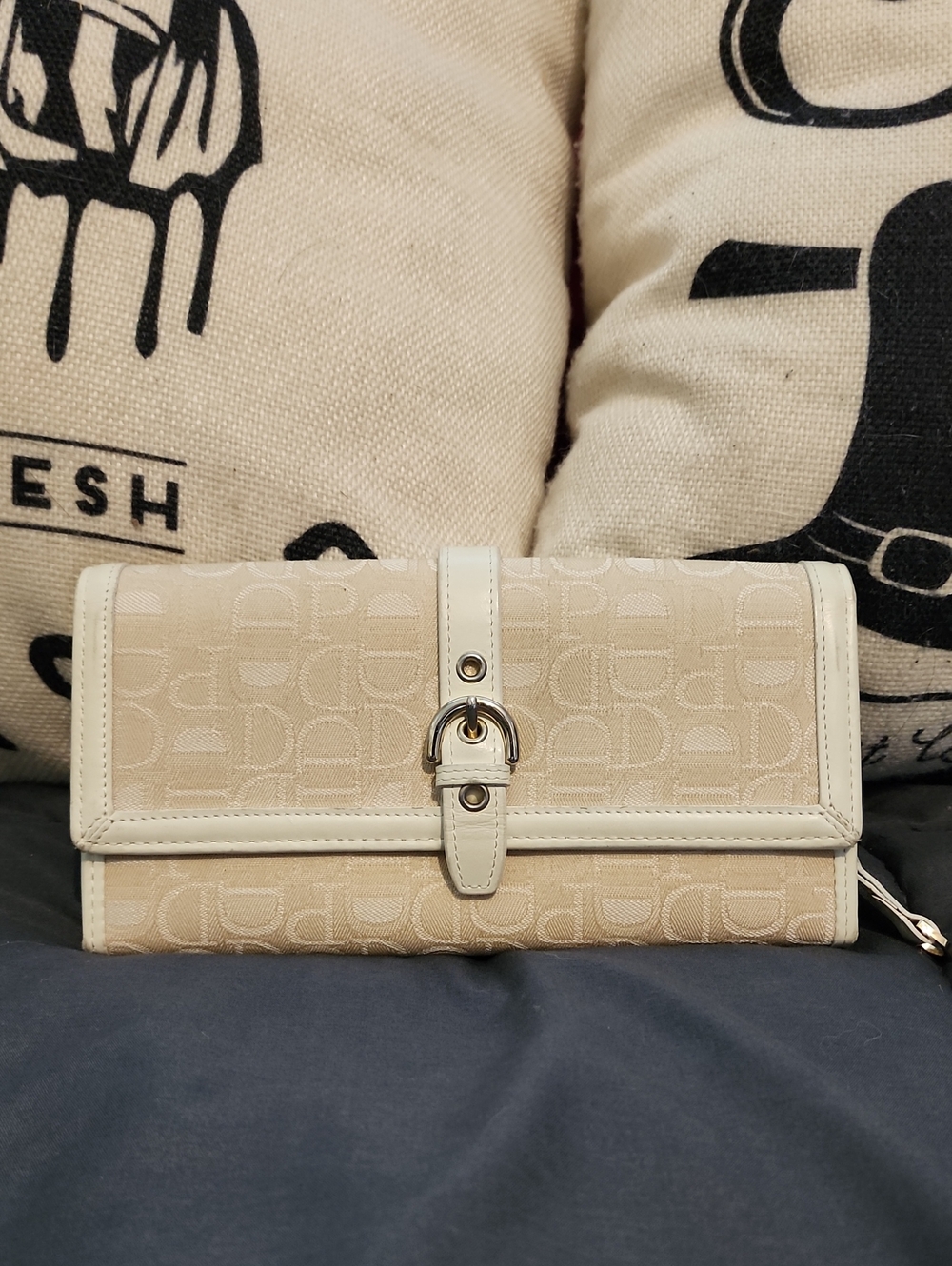 Pinky And Dianne Japanese Leather And Canvas Long Wallet